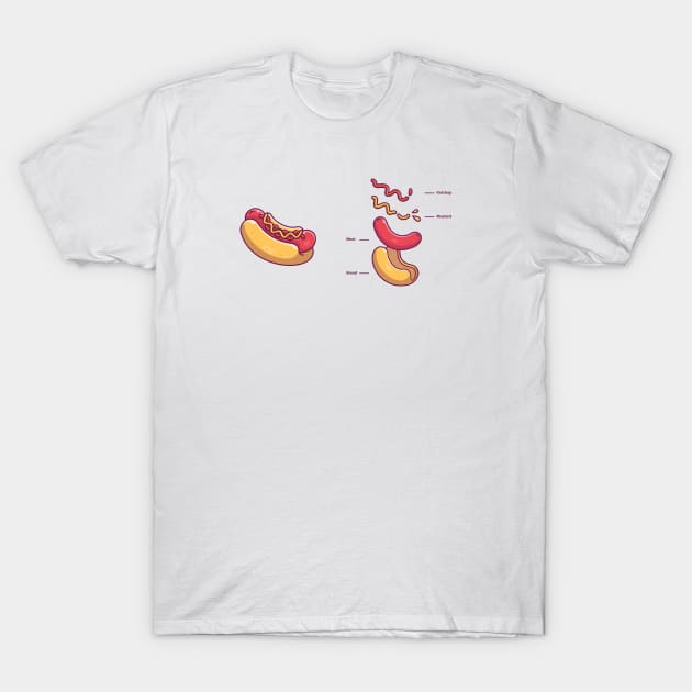 Hot dog ingredients T-Shirt by Catalyst Labs